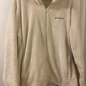 Columbia Off-White Textured Fleece Jacket